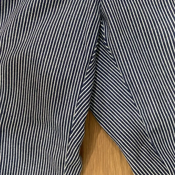 Alfred Dunner Petite Women’s Navy White Striped Straight Leg Pants Bottoms - Picture 4 of 8